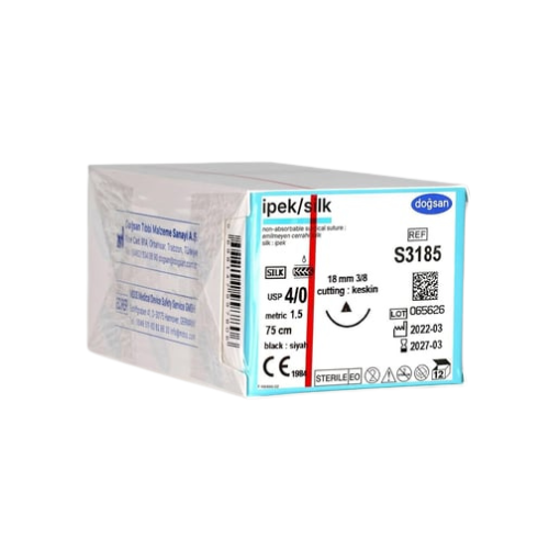 Doğsan İpek 4/0 18 3/8 Keskin (Δ) 75Cm İpek Emilemeyen Sütür
