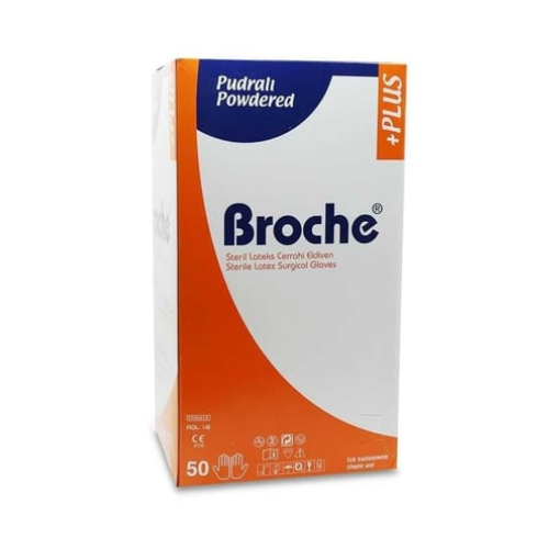 Broche Steril Pudralı Cerrahi Eldiven